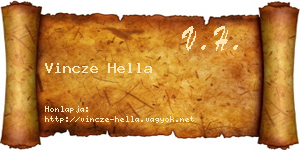 Vincze Hella névjegykártya